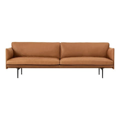 Muuto - Outline Leather 3-Seater Sofa | Cognac