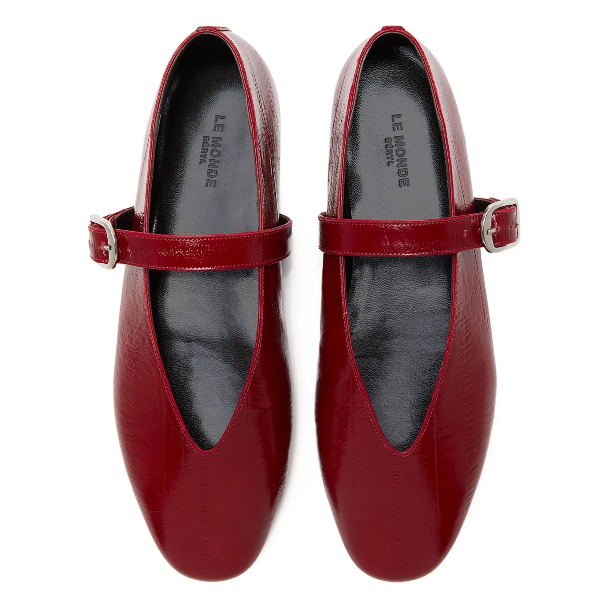 Le Monde Beryl - Stella Leather Ballerinas | Dark Red