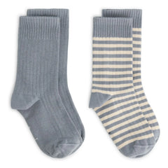 Gray Label - 2 Pairs of Organic Cotton Socks Set | Ice Blue