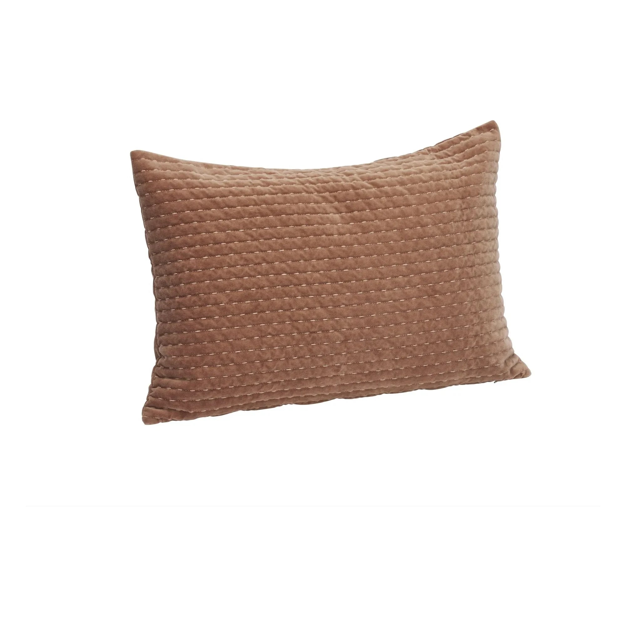 Madam Stoltz - Velvet Quilted Cushion Cover | Dust Pink