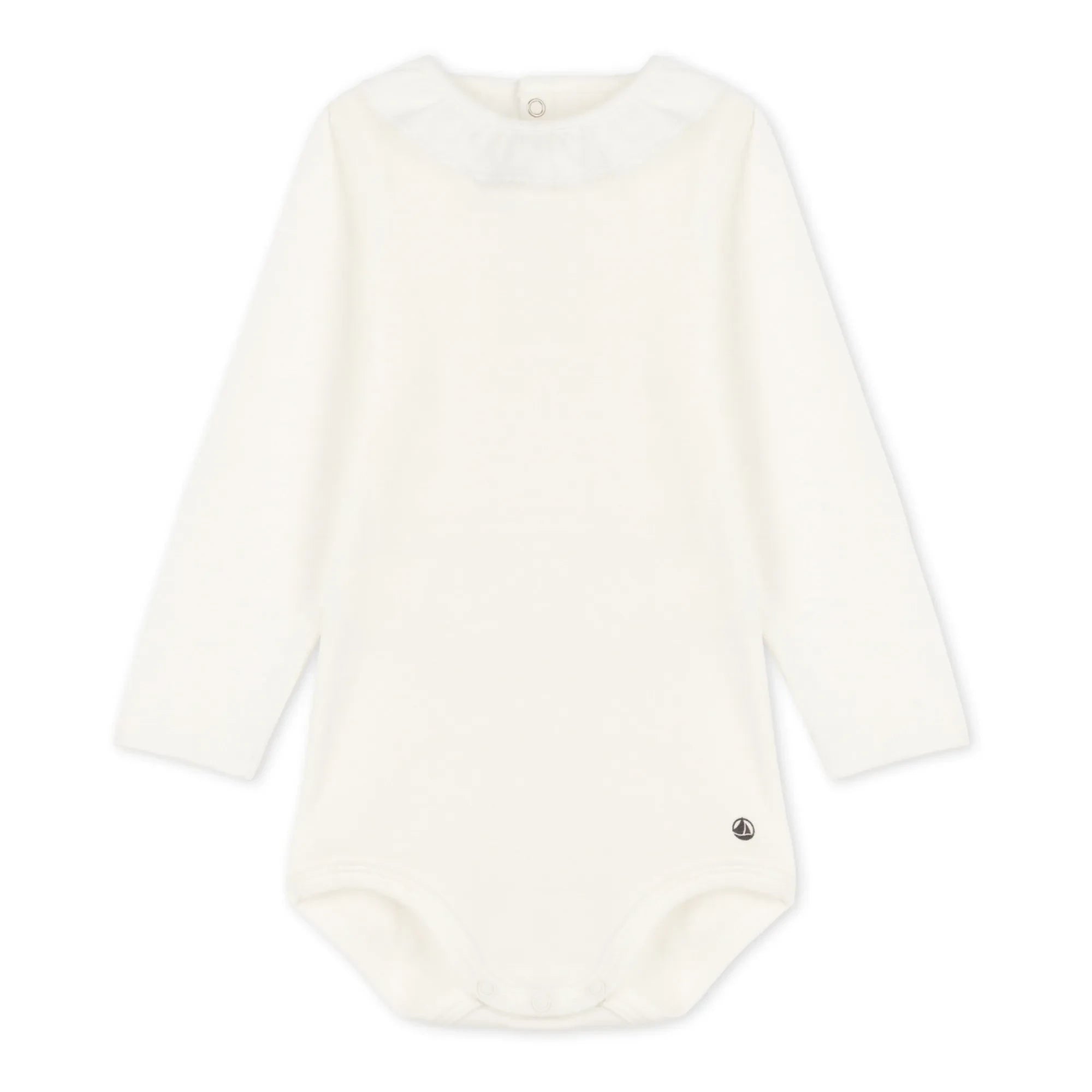 Petit Bateau - Organic Cotton Peter Pan Collar Baby Body | White