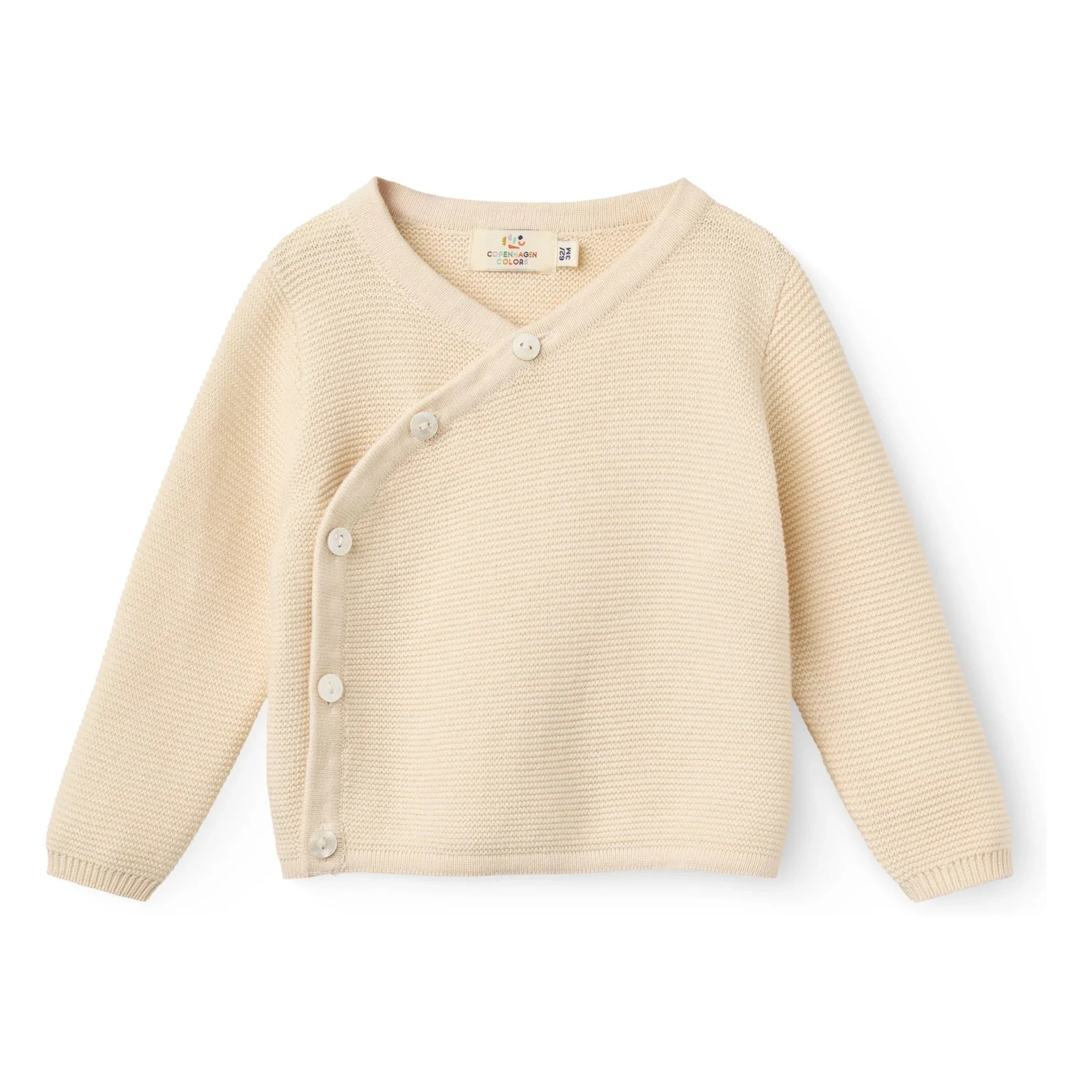 Copenhagen Colors - Organic Cotton Cache-Coeur Cardigan | Cream