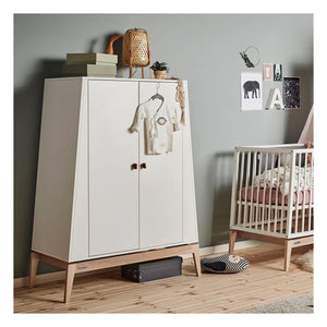 Leander - Luna Small Oak Wardrobe - 2 Doors | White