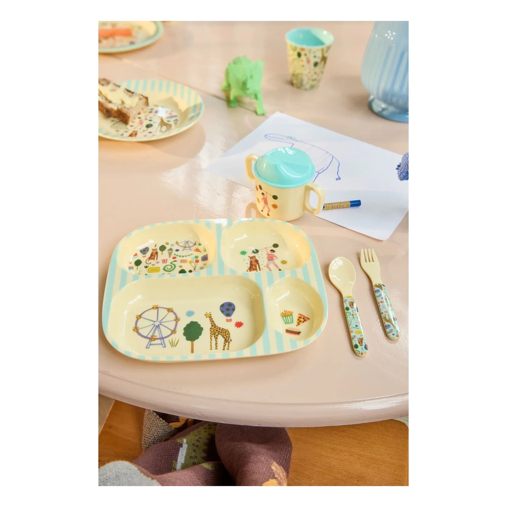Rice - Fun Fair melamine lunch box | Light Blue