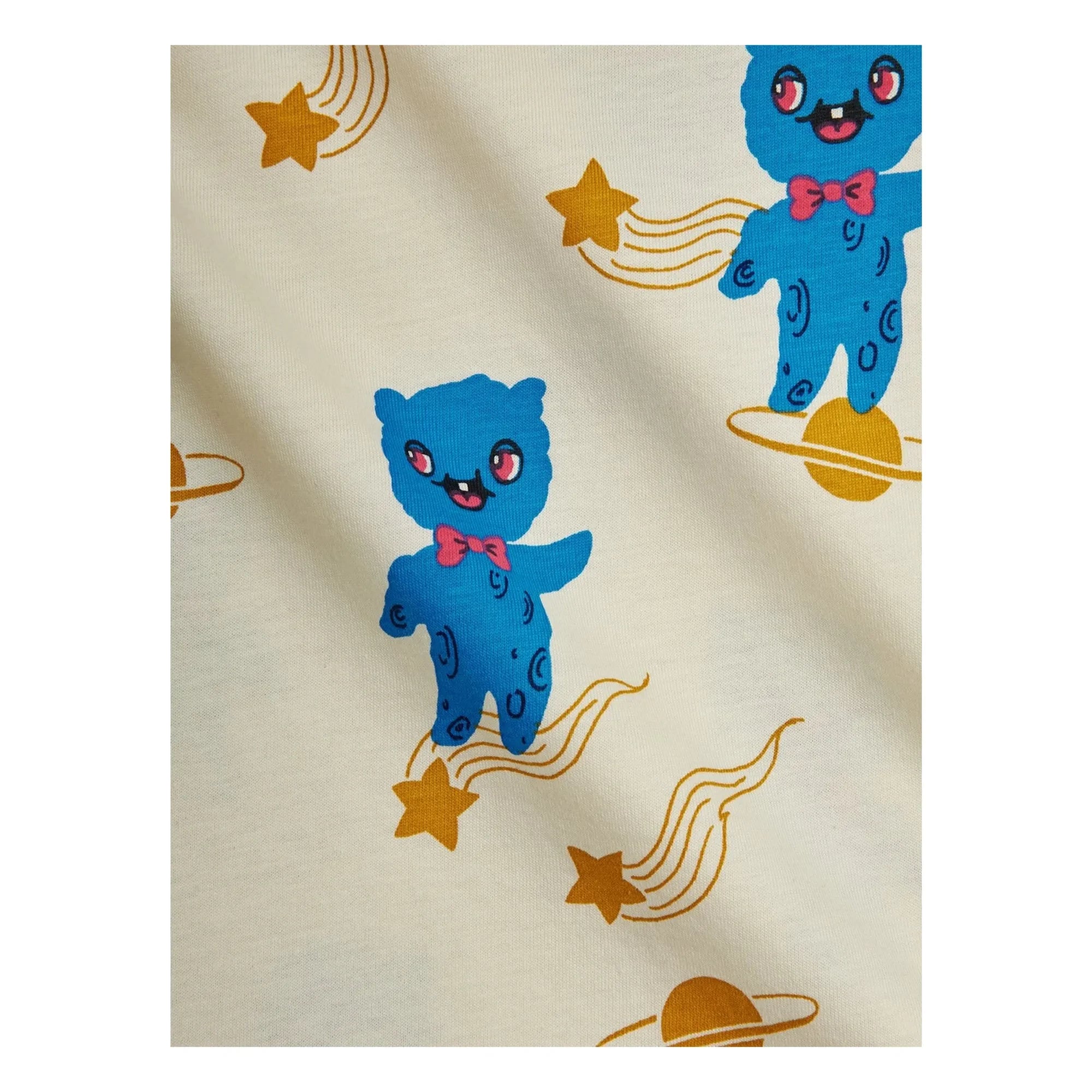 Mini Rodini - Aliens Organic Cotton T-Shirt | Ecru