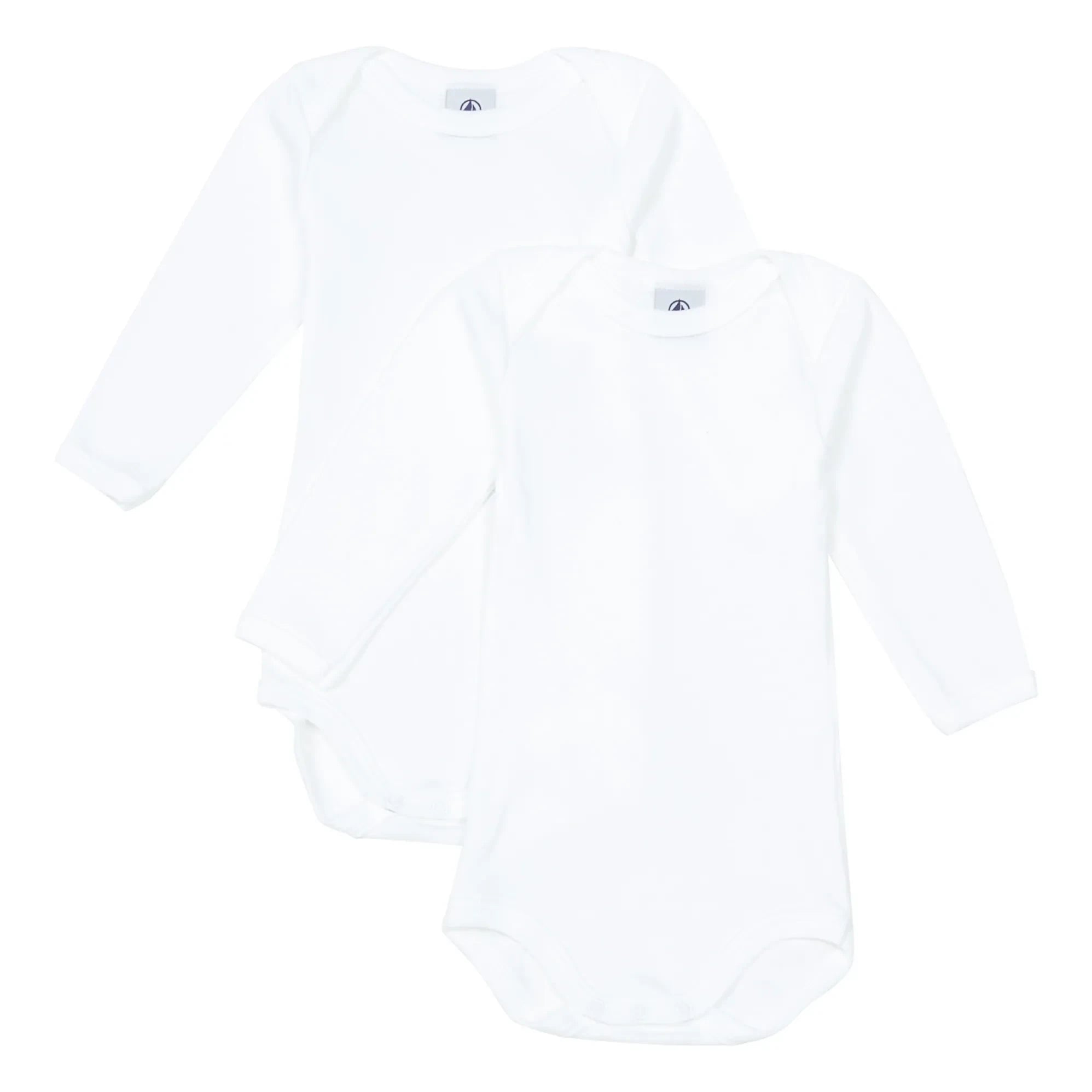 Petit Bateau - Pack of 2 Organic Cotton Bodysuits | White