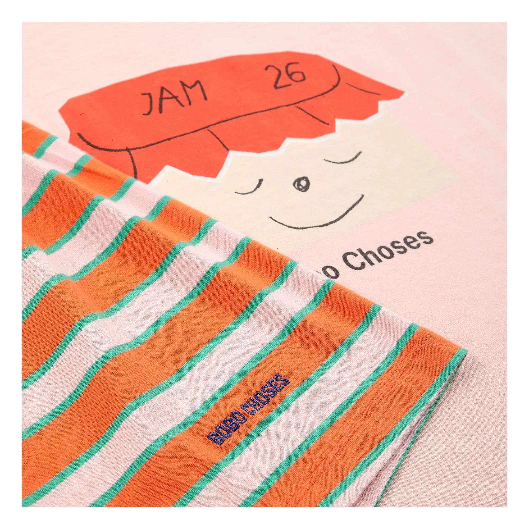 Bobo Choses - Jam 26 organik pamuklu tişört ve şort seti | Pembe