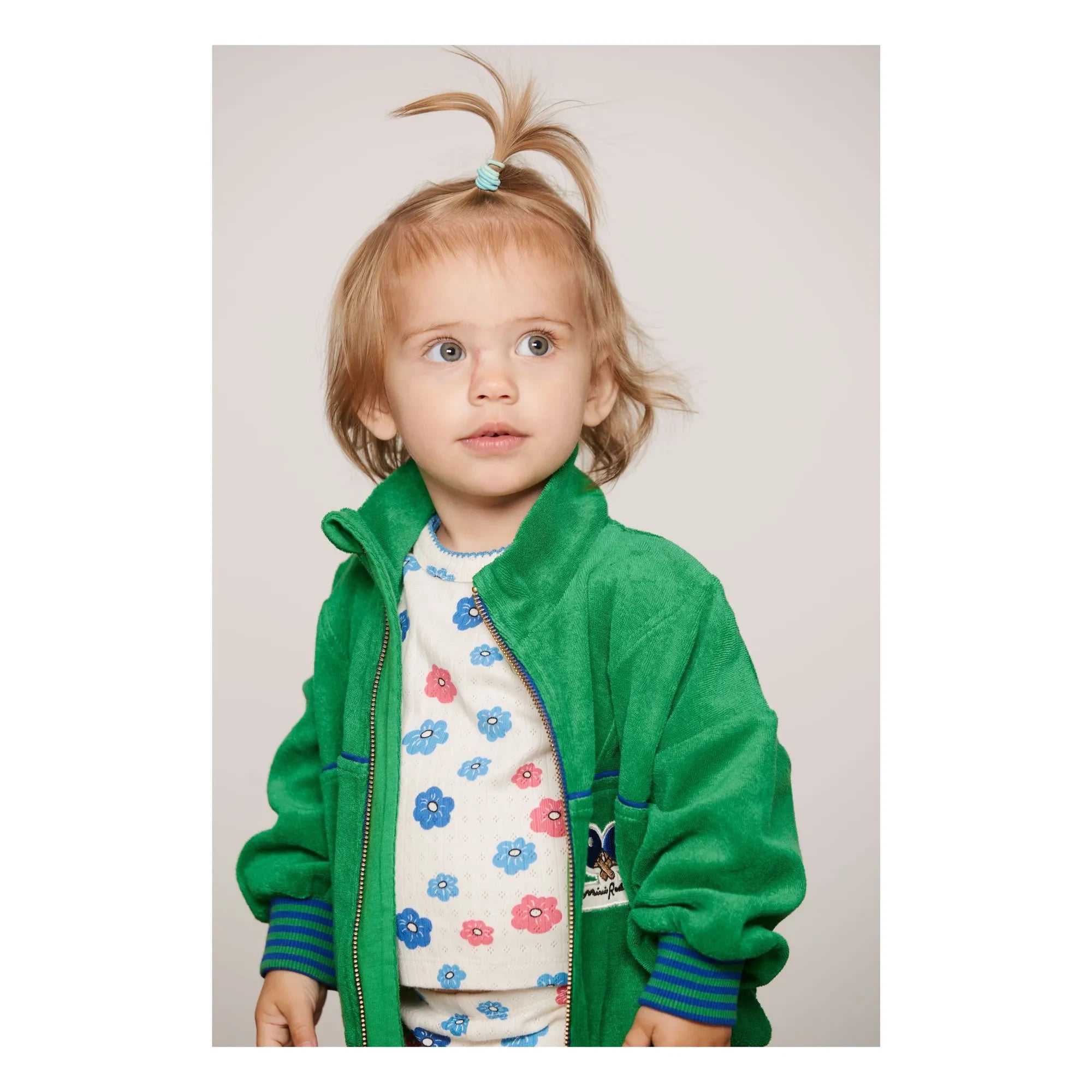Mini Rodini - Organic cotton terry zip-up sweatshirt | Green