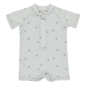 Quincy Mae - Stars Rashguard Swimsuit | Gray Blue