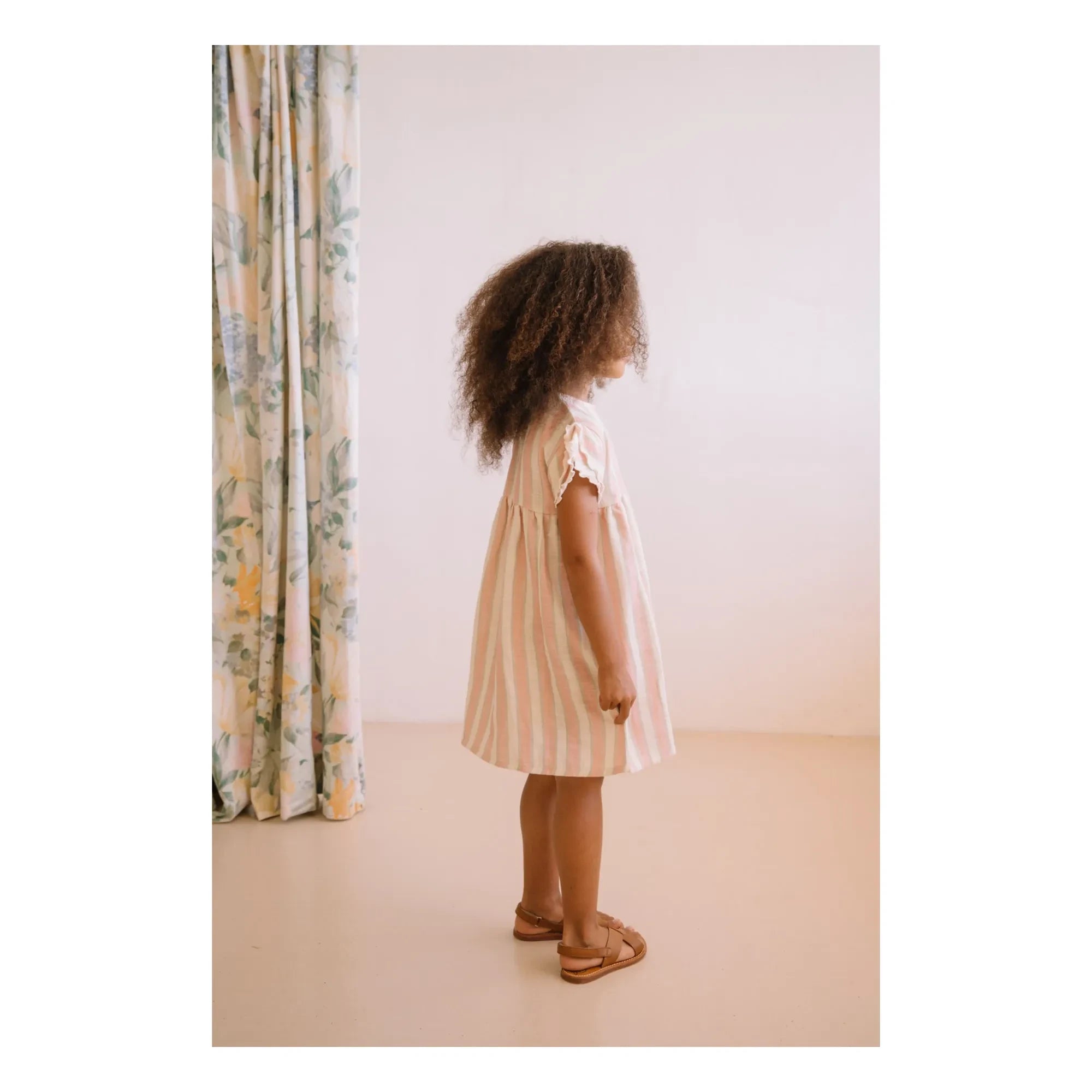 Studio Bohème - Striped Cousin Dress Organic Cotton Gauze | Pink