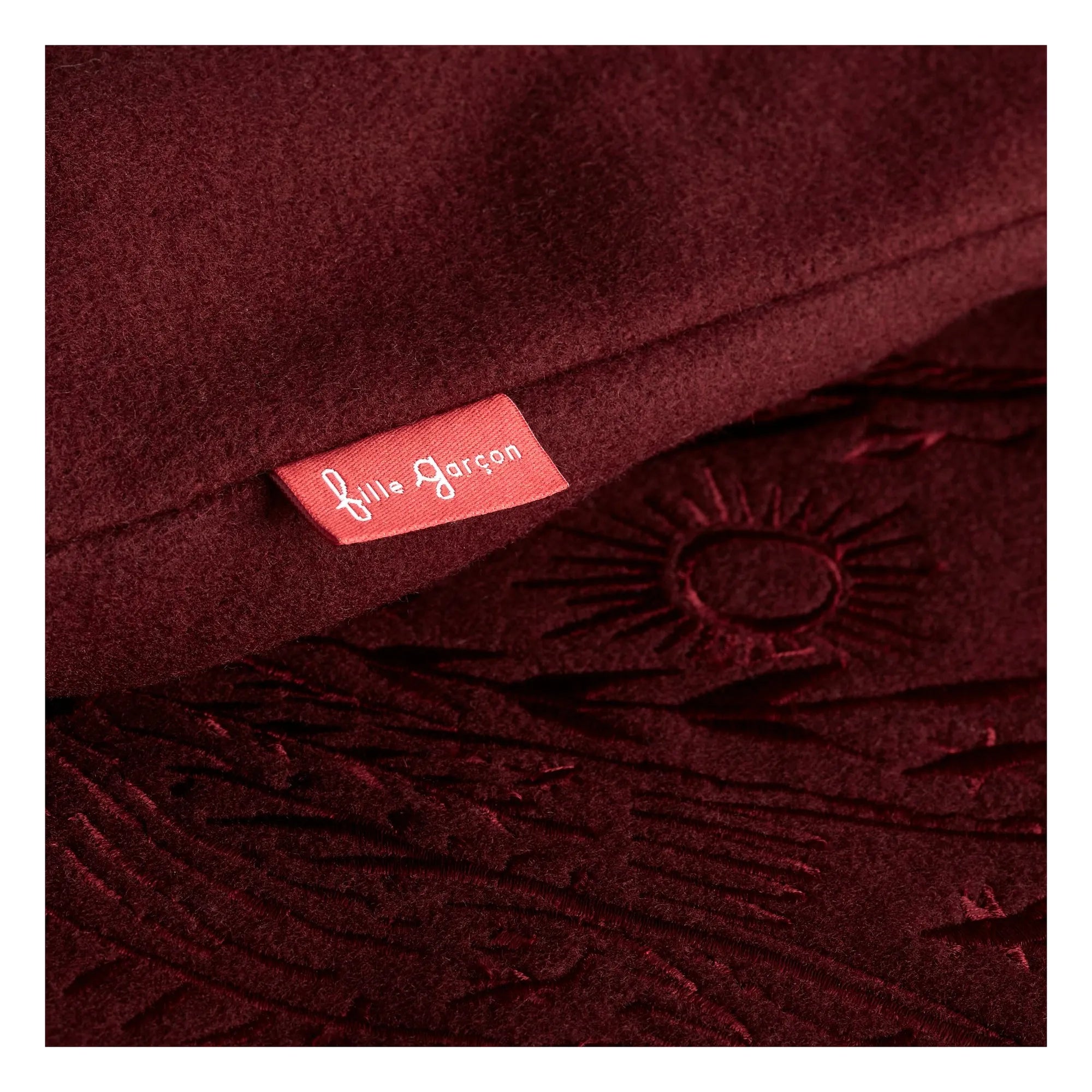 Girl Boy - Embroidered Wool and Leather Bomber | Burgundy
