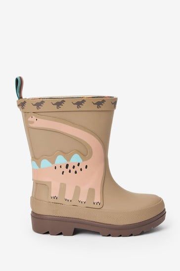Boy Happy Dinosaur Patterned Rain Boots 