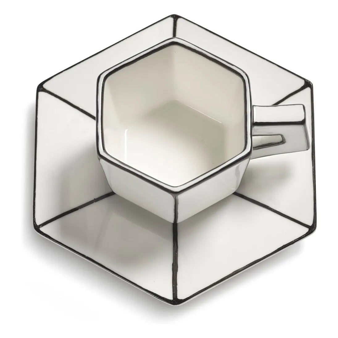Serax - Espresso Cup and Saucer Set, Annabet Philips - Set of 2 | Noir/Blanc