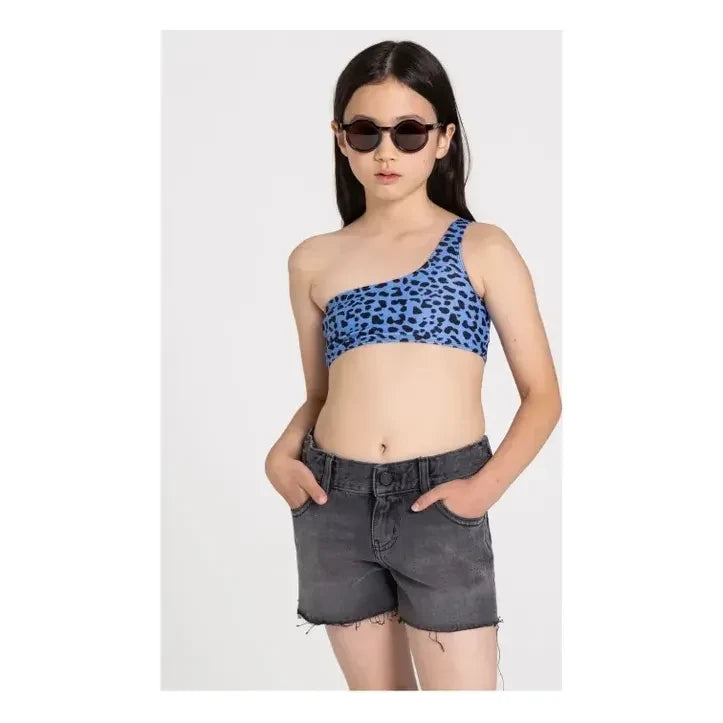 Finger in the nose - Bayle Asymmetric Swimsuit | Light Blue