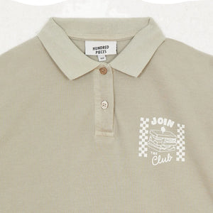 Hundred Pieces - Ozzie Club Sandwich Organic Cotton Polo Shirt | Beige