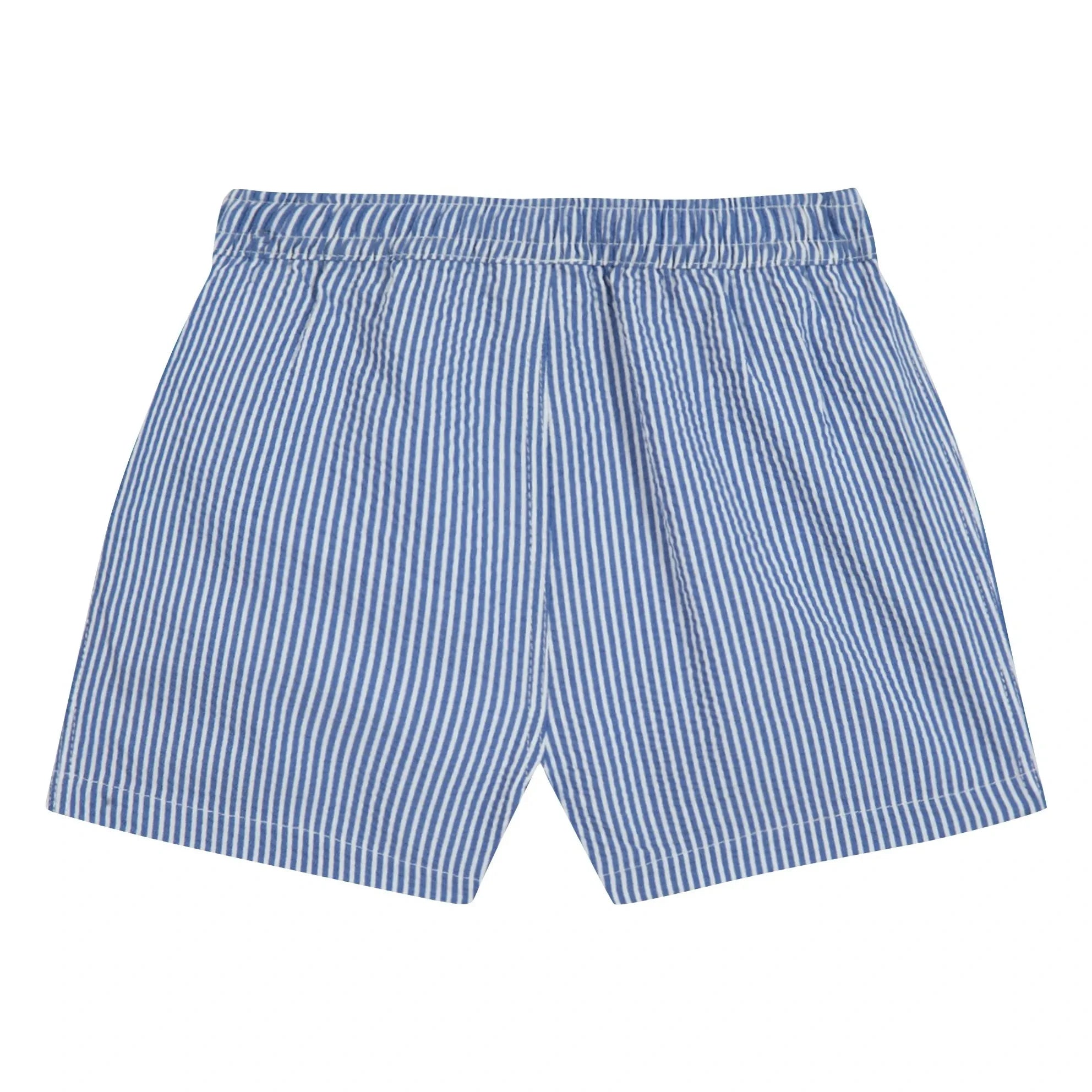 Bonton - Striped Baby Swimsuit Shorts | Azure Blue