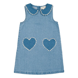 Louis Louise - Misti Chambray Claudine Collar Dress | Light Blue