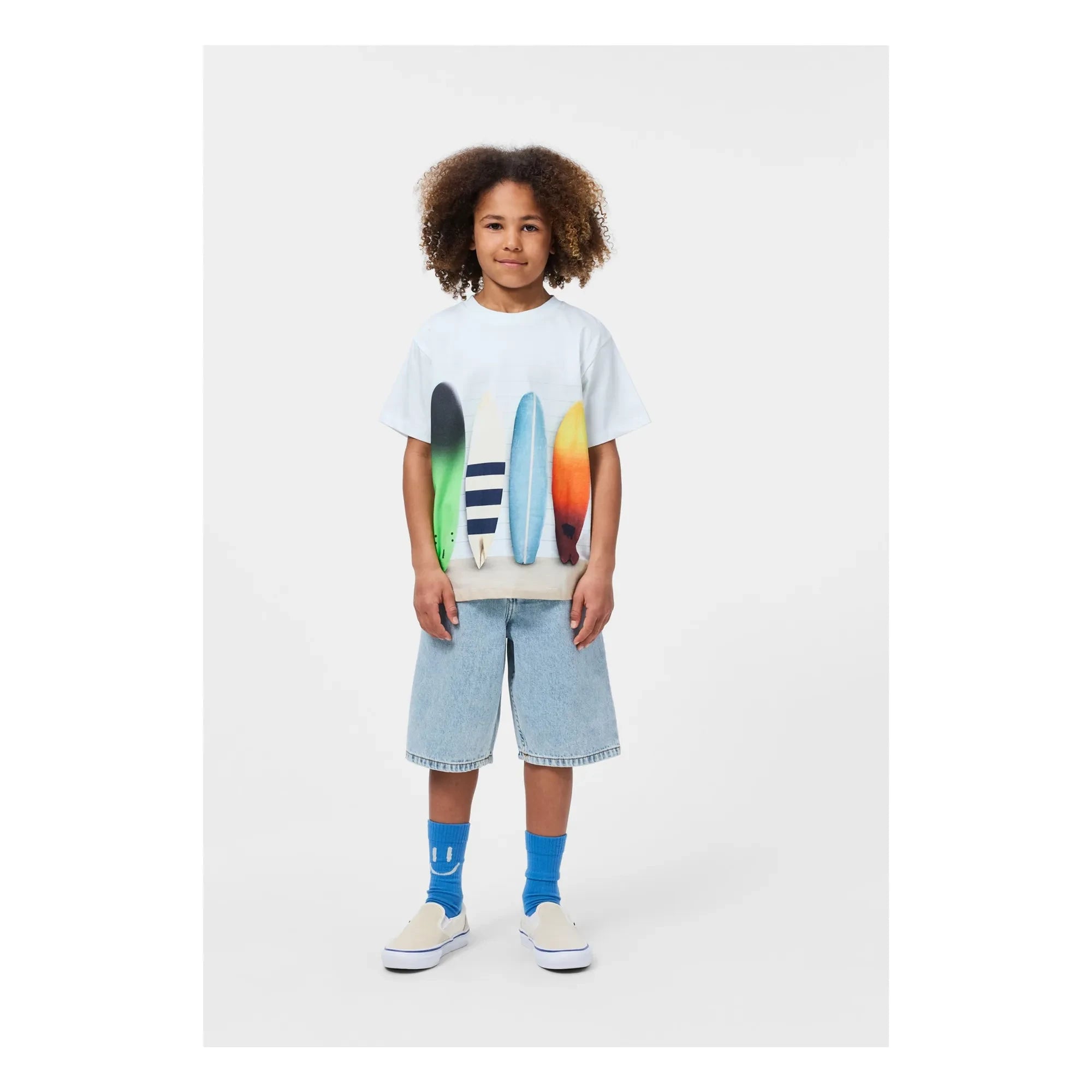 Molo - Riley T-Shirt Surfboards Organic Cotton | Light Blue