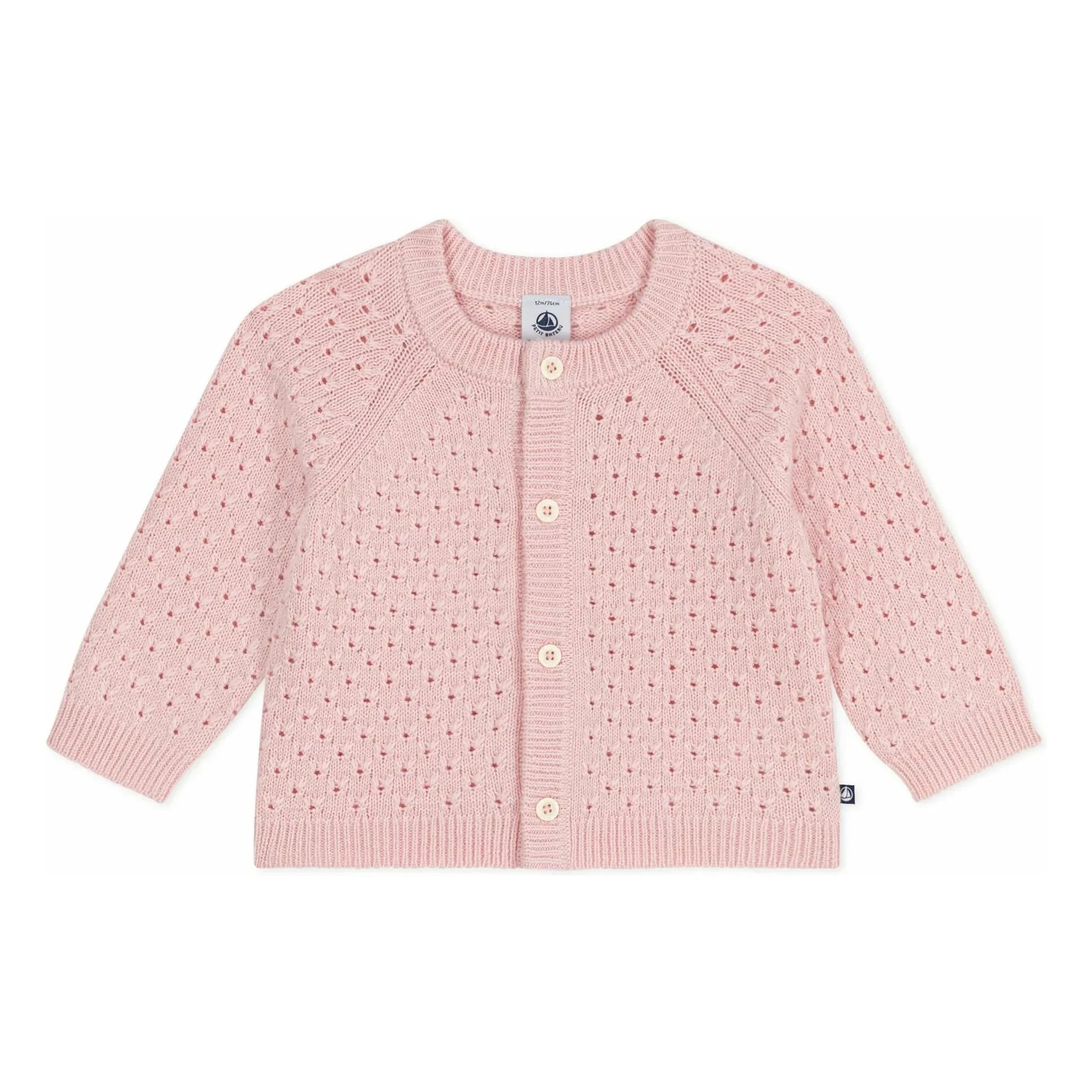 Petit Bateau - Light Pink Wool Cardigan