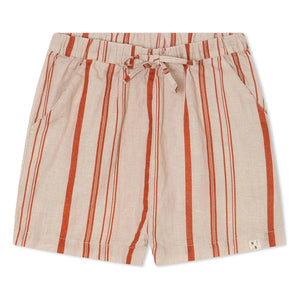Matona - Classic Striped Linen Shorts | Off-white
