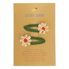 Sticky Lemon - Set of 2 Daisy Hair Clips | Yellow