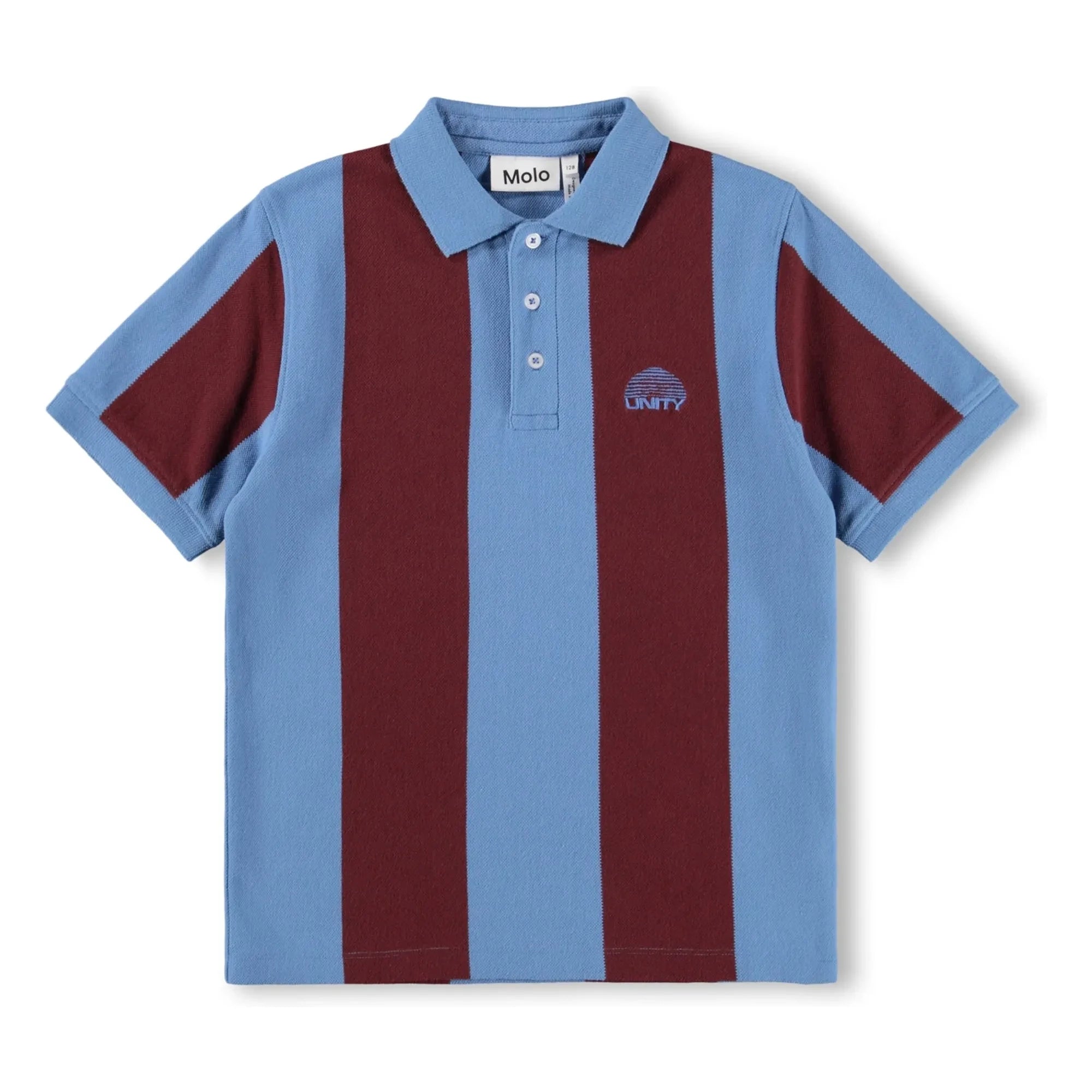Molo - Reyo Striped Organic Cotton Polo T-Shirt | Blue