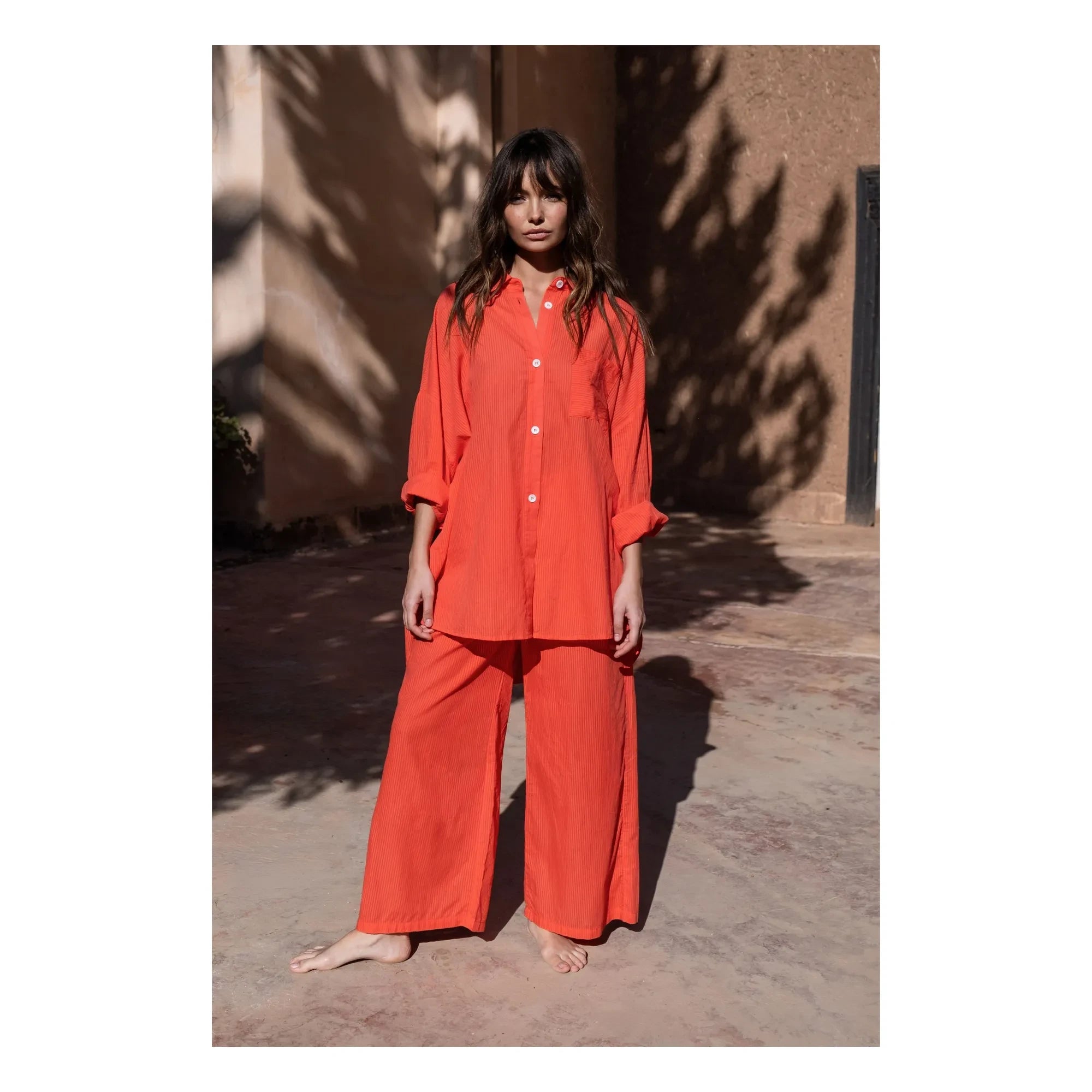 Maison Saint Julien - Port Miou Cotton Voile Dress | Coral