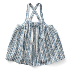 Soor Ploom - Eloise Striped Organic Cotton Apron Dress | Ecru
