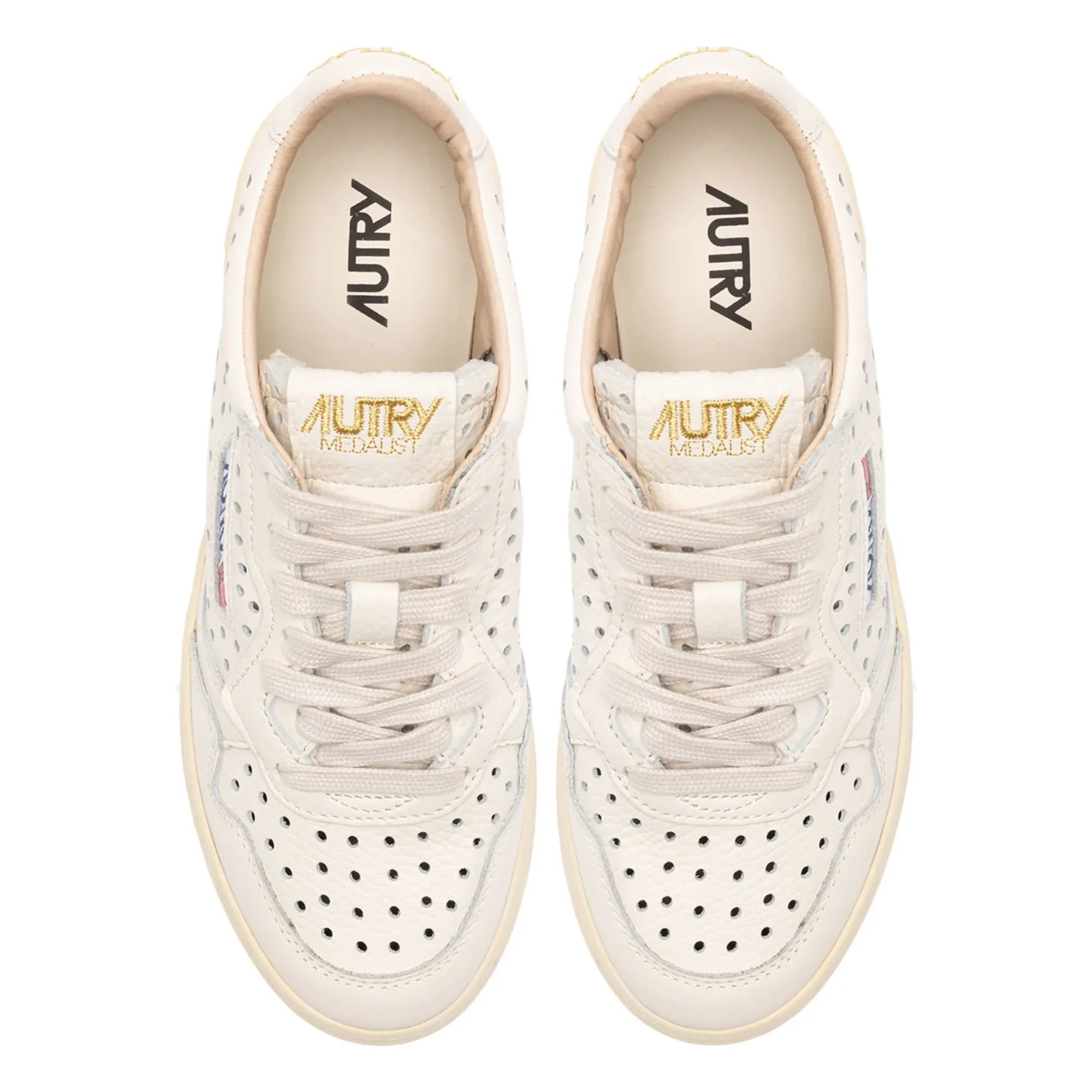 Autry - Medalist Low Openwork Deri Sneakers | Krem