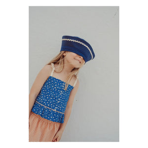 THE LiTTLE POETS - Rosalia Nature Organik Pamuk Crop Top | Kraliyet mavisi