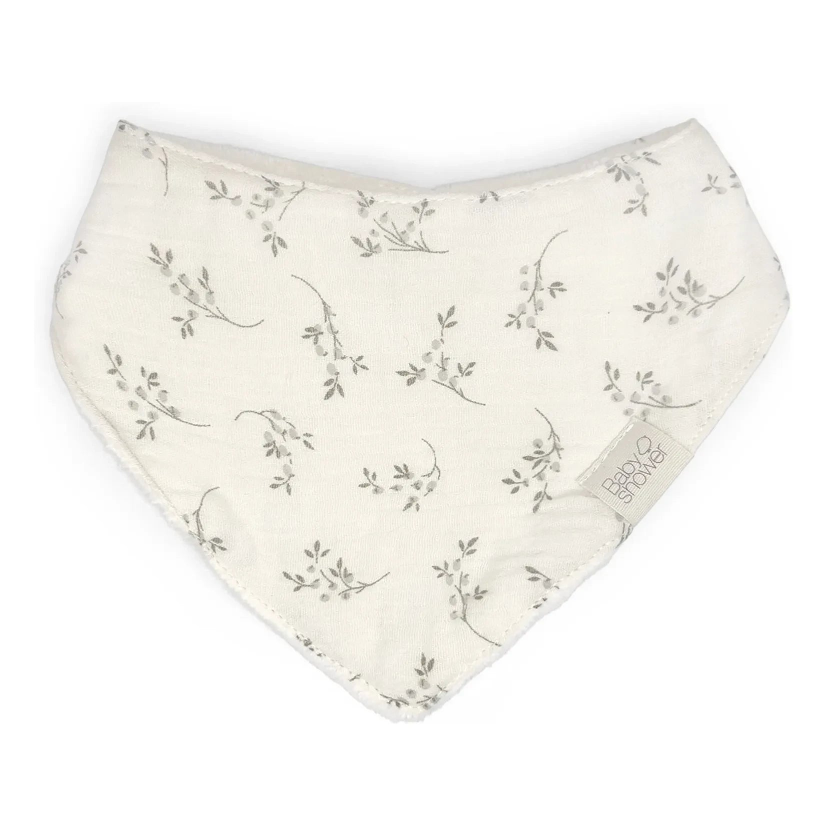 Babyshower - Bib Bandana Olive Bloom | Ecru
