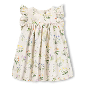 Molo - Cacao Fleurie Organic Cotton Ruffled Dress | Ivory