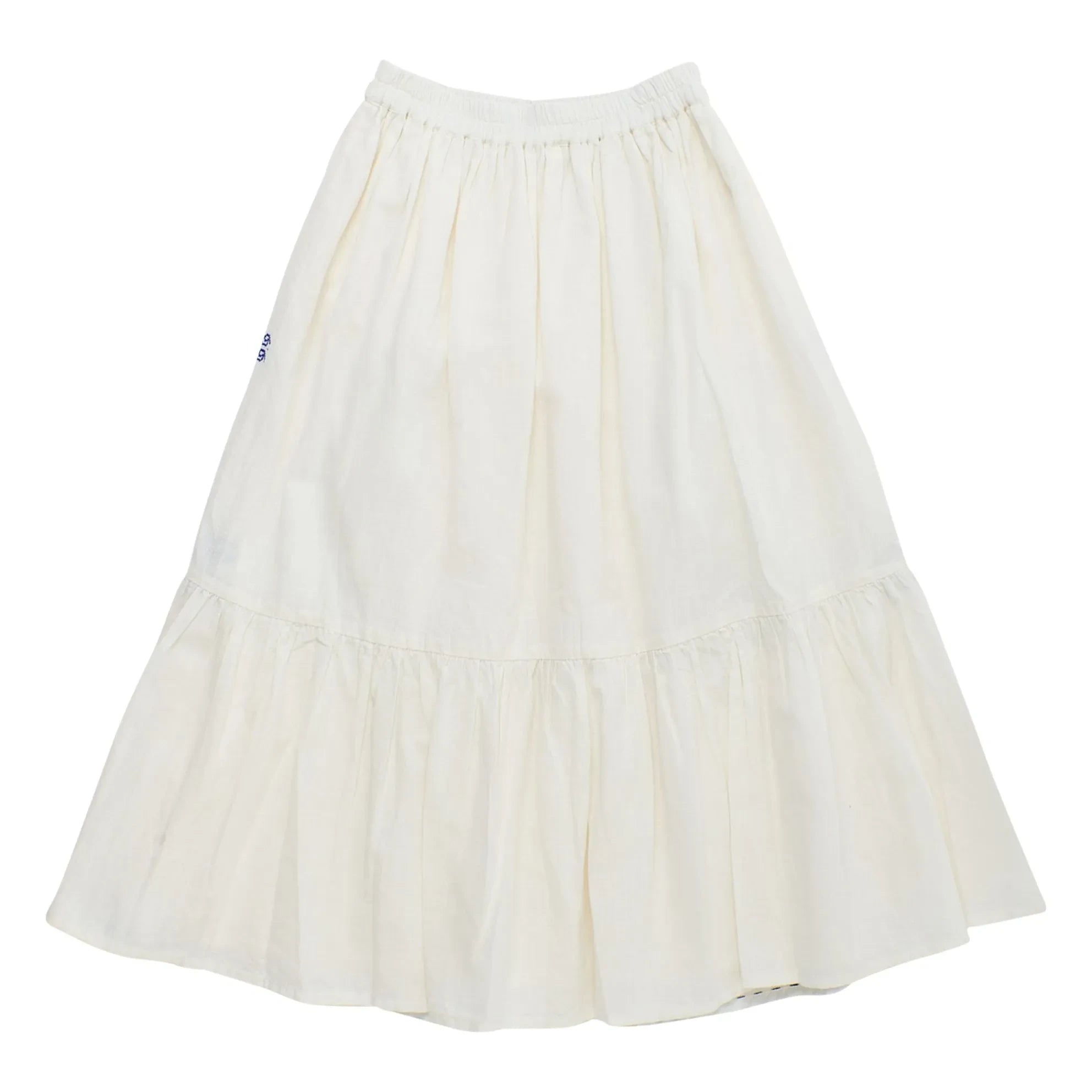 Maison Mangostan - Voiles Embroidered Skirt | White