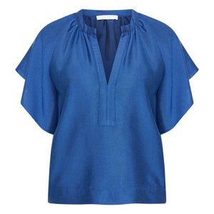 By Bar - Vina Shiny blouse | Royal blue