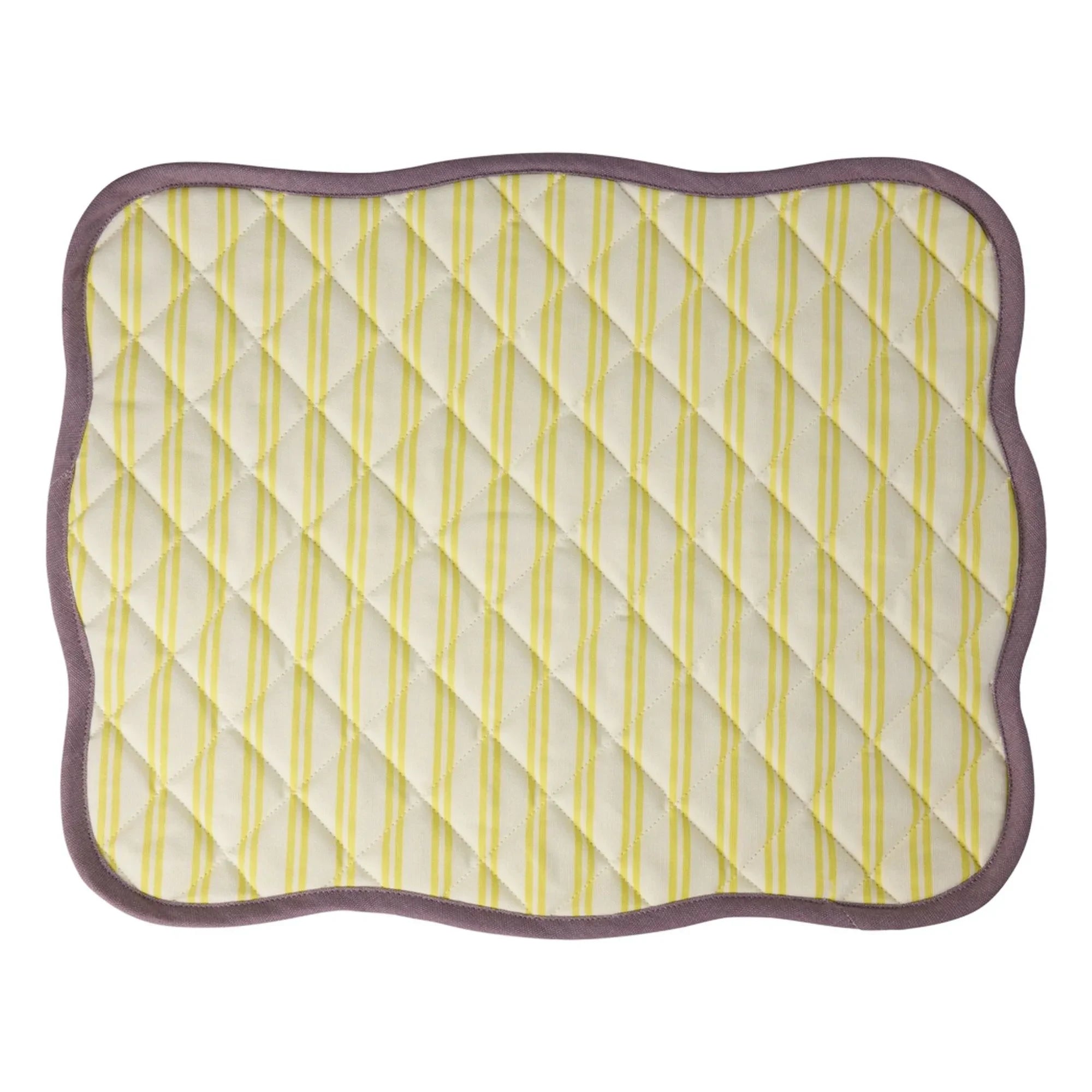 Rice - Striped Quilted American Tableware | Yellow