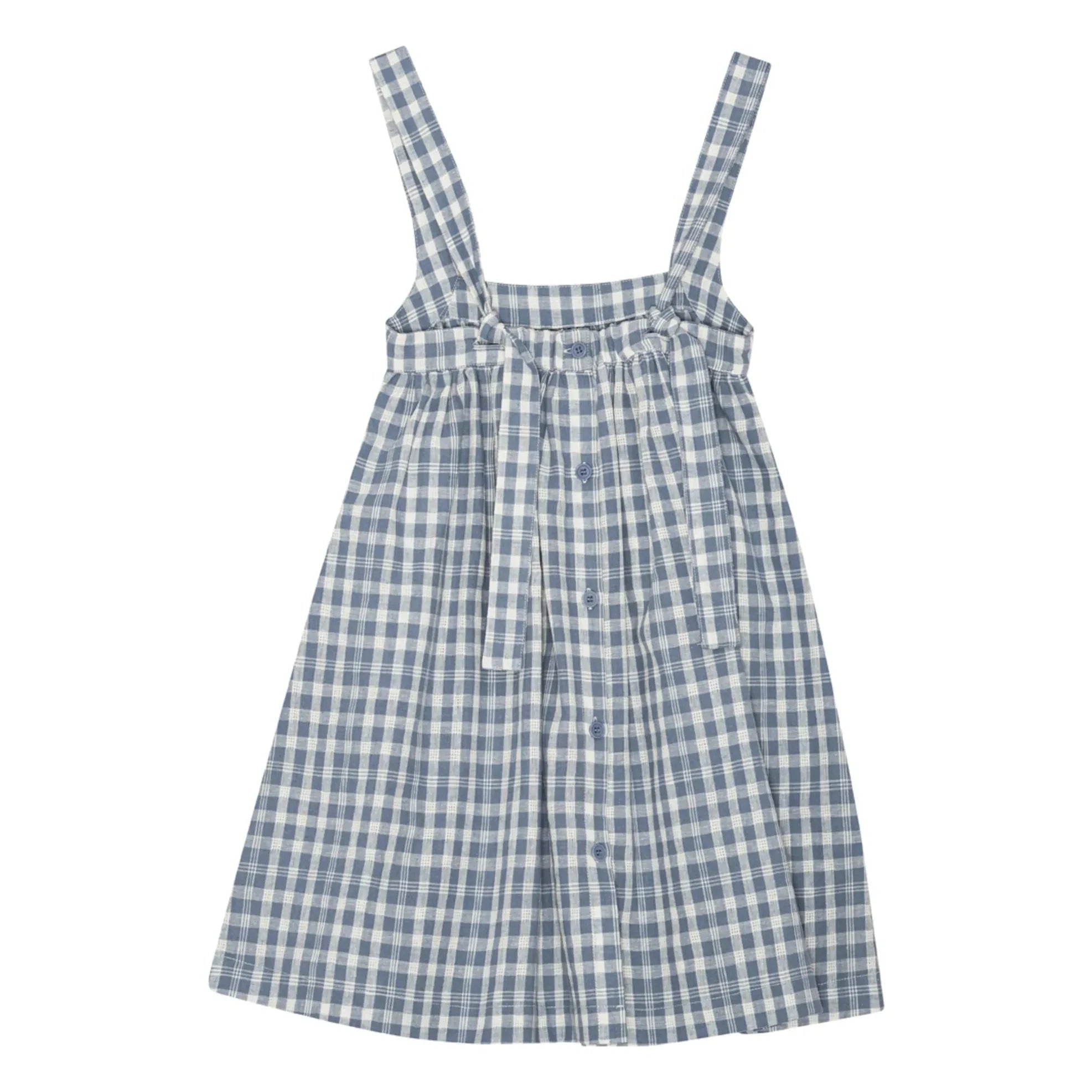 Brunobruno Nation - Emily Dress Linen and organic cotton plaid | Blue
