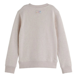 Scotch & Soda - Artwork Logo Sweat Organik pamuk | Heather white