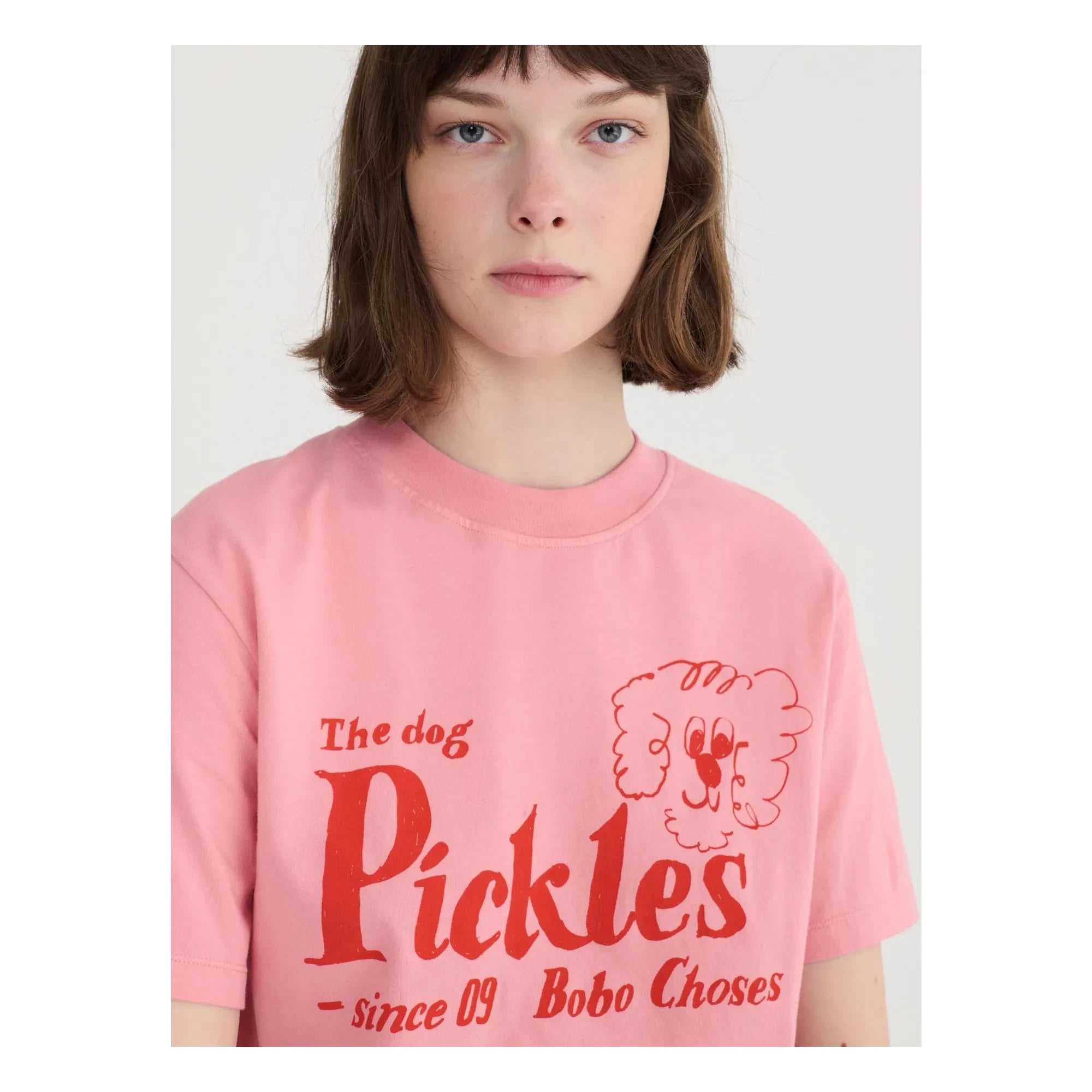 Bobo Choses - The Dog Pickles Organic Cotton T-Shirt | Pink