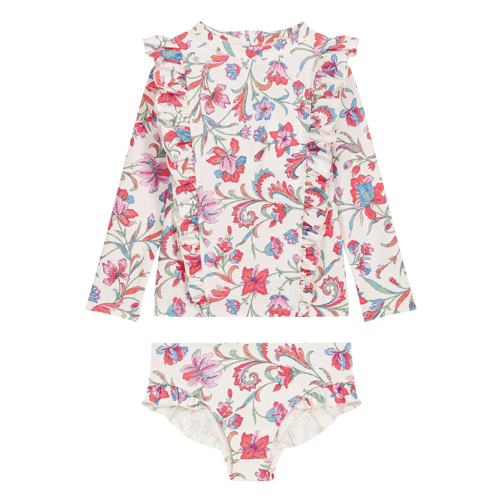 Louise Misha - Yanika Fleuri Long Sleeve Swimsuit Made from Recycled Fibers | Cream