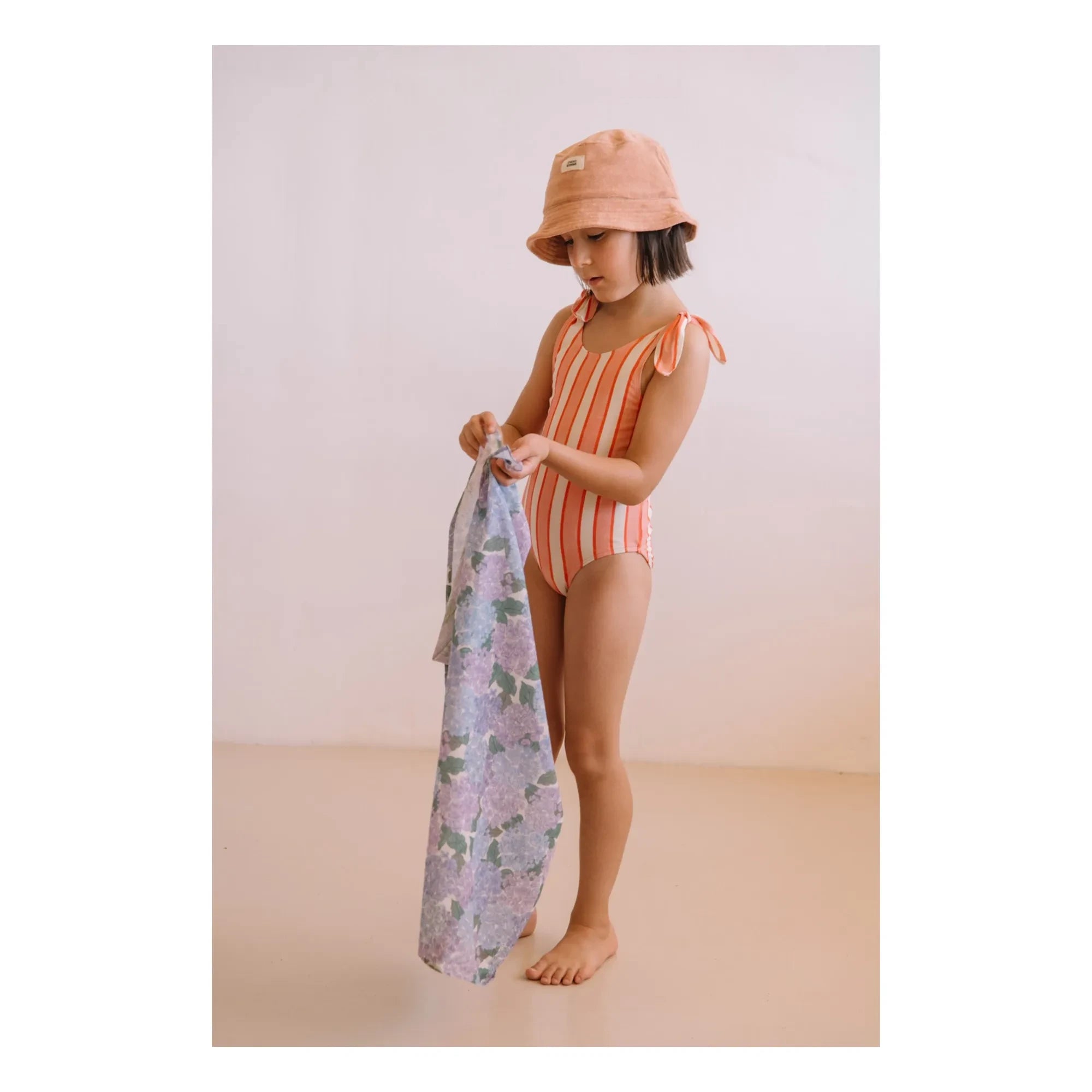 Studio Bohème - Roberta Striped Organic Cotton Swimsuit | Pink