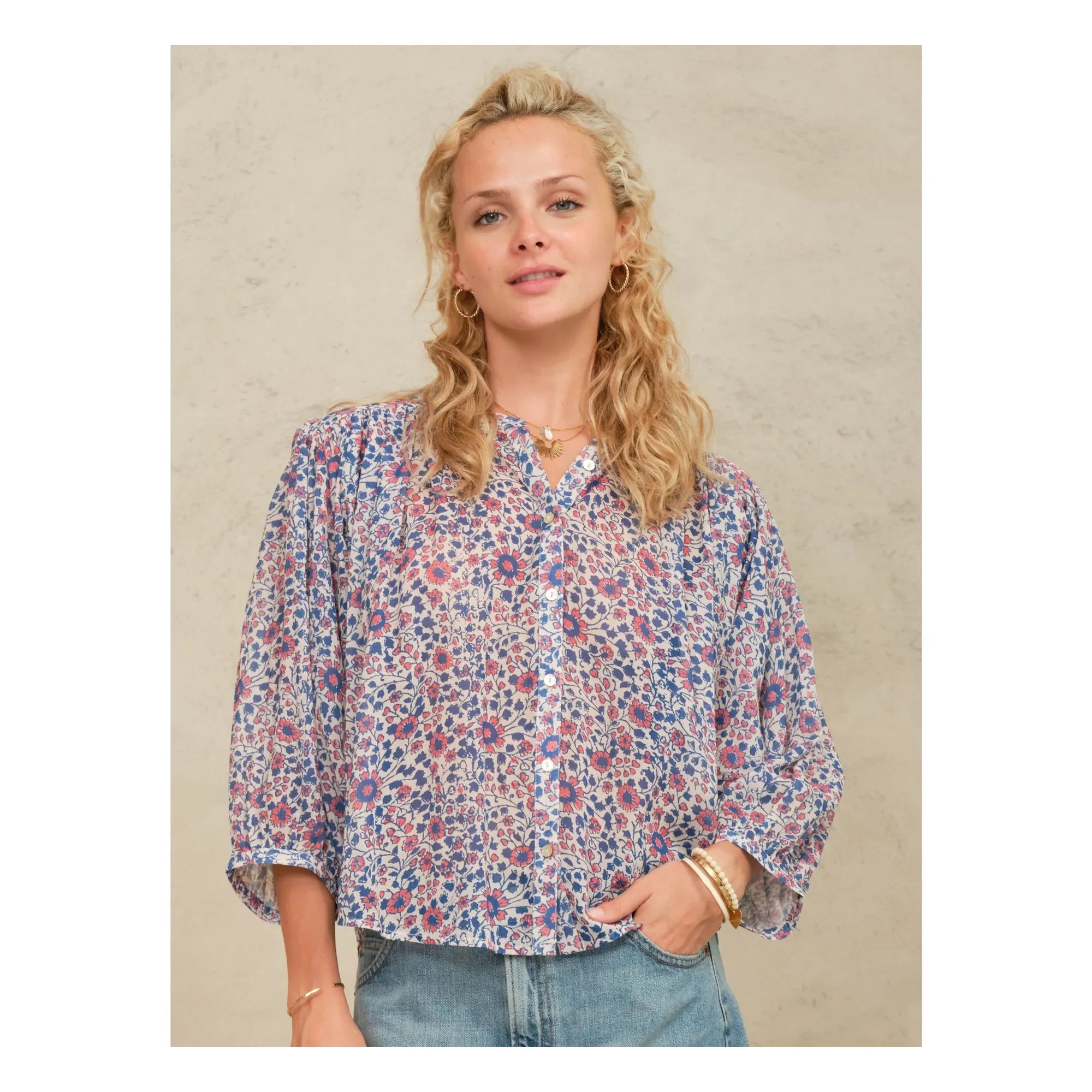 M.A.B.E. - Della Cotton Blouse | Pink