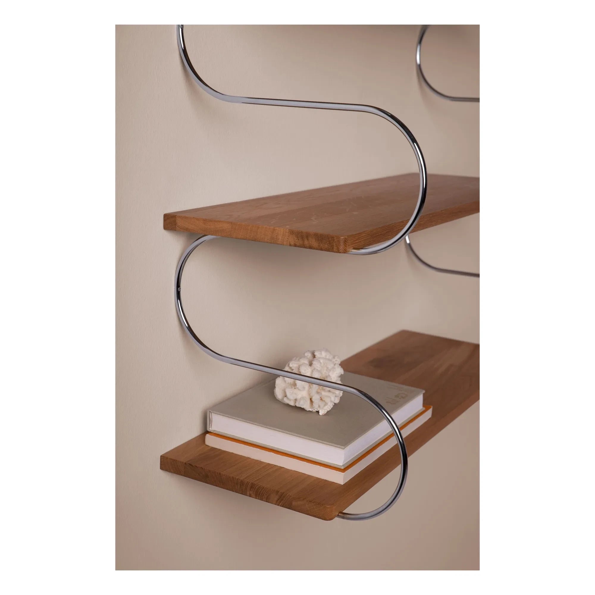 Schneid Studio - Onda Oak Shelf | Chrome
