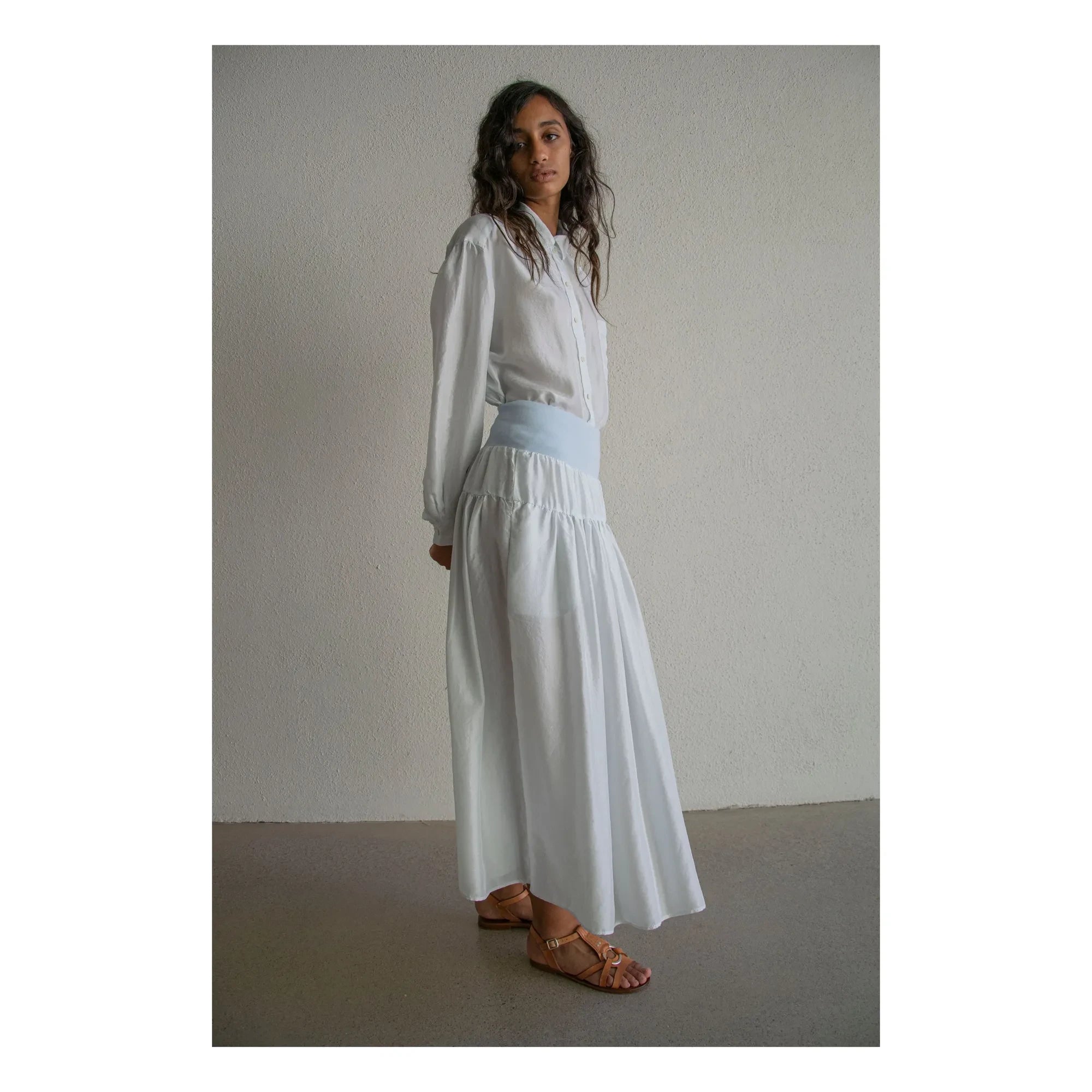 THEAVANT - Charlotte silk skirt | Light Blue