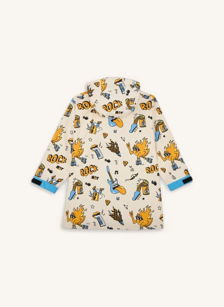 Hello Hossy - Rock n Fire Raincoat | White