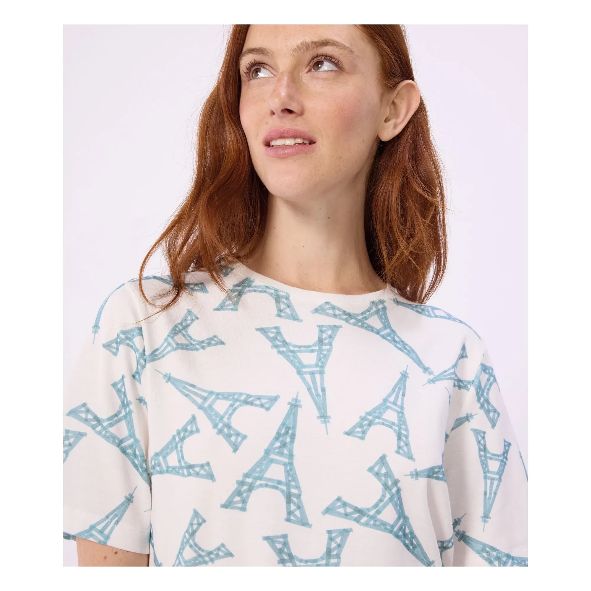 Petit Bateau - Pyjama Shorts Eiffel Tower | White