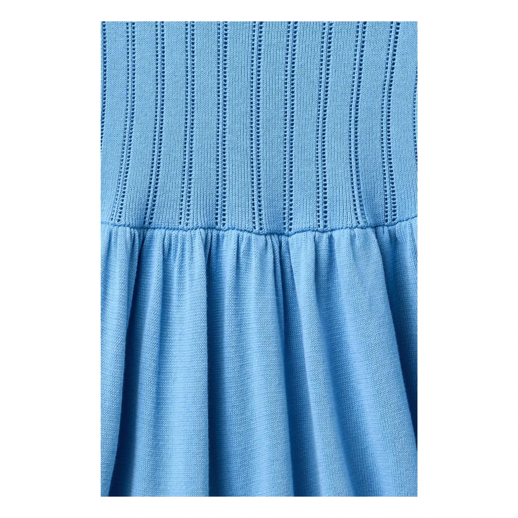 Copenhagen Colors - Pointelle Organic Cotton Mesh Dress | Azure Blue