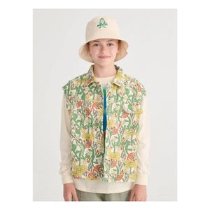 Bobo Choses - Fleurie Twill Organic Cotton Sleeveless Jacket | Ecru