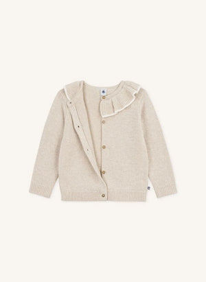 Petit Bateau - Yün Yakalı Hırka | Heather bej