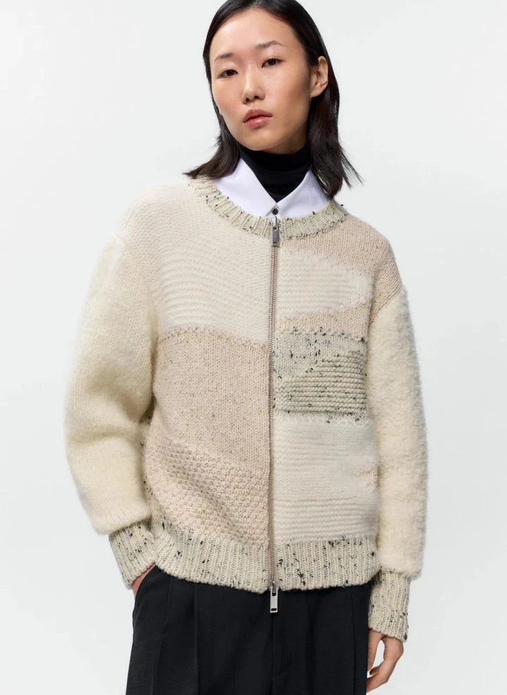 Cordera - Marled Merino Wool Cardigan | Beige