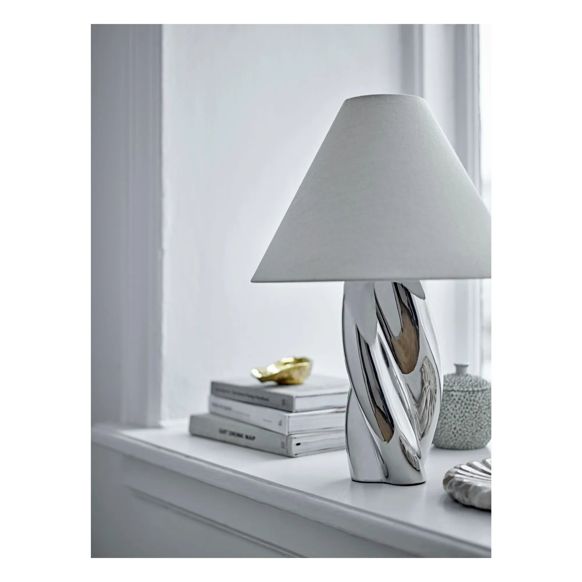 Bloomingville - Silva Stone Ceramic Table Lamp | Silver